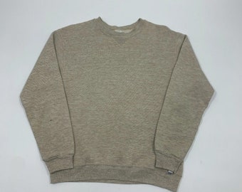 Vintage Cream Russell Athletic Blank Sweater Made in USA