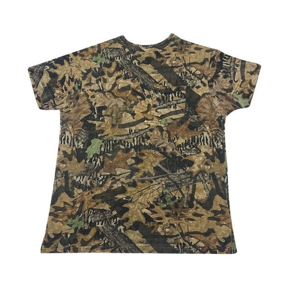 Vintage Mossy Oak Single Stitch Camo Pocket T-shirt Größe M Made in USA