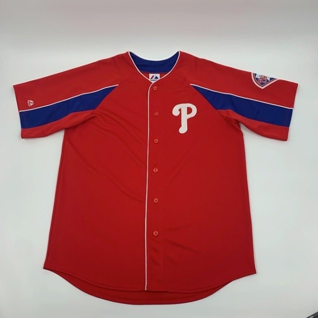 Philadelphia Phillies Button up Jersey Size L - Etsy