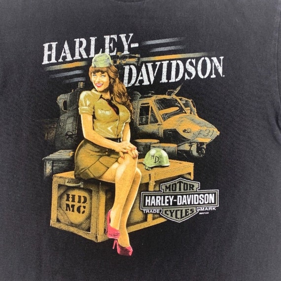 San Benito TX Harley Davidson Military Babe T-Shi… - image 3