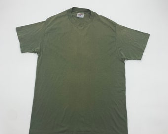 Camiseta verde Single Stitch Blank Talla L Made in USA