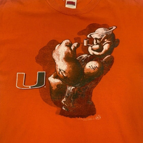 Miami Hurricanes Pop Eye T-shirt Size M - image 2