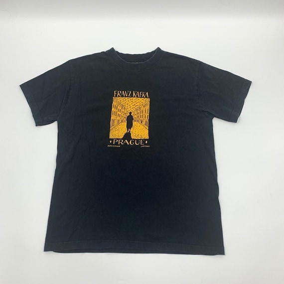 90s Franz Kafka Prague Art T-shirt Size M - image 5