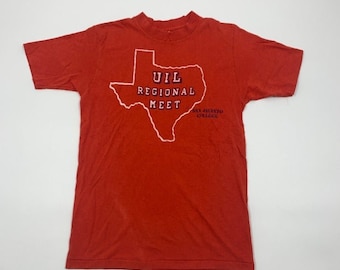 Vintage 80s Texas UIL Regional Track Meet T-shirt Size M Made in USA