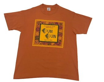 90s Texas Longhorns Frat Camiseta Talla L Made in USA