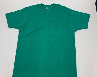 Vintage Teal BVD Single Stitch Pocket Tee Made in USA