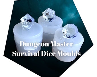 Dungeon master's survival dice moulds- Death Save, Weather and Dungeon Traps moulds