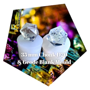 Chonk D20 Gießform (35 mm) + Geode Rohling (33 mm)