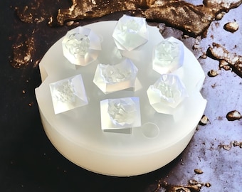 DnD Geode Dice Blanks/ Insert Mold- Various D4 and D6 shapes