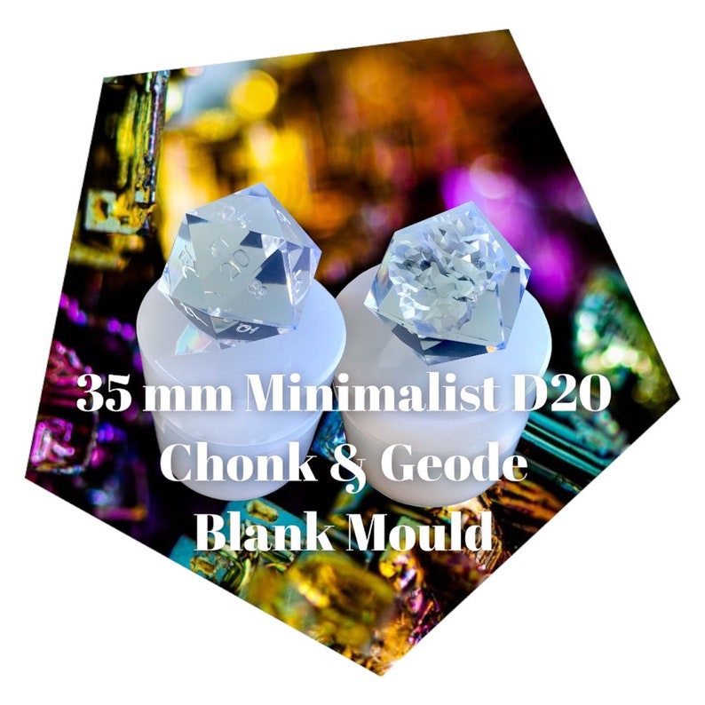 Minimalist Chonk D20 Dice Mould (35 mm) Chonk+Geode mould