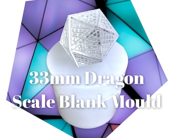 Dragon Scale Blank D20 Dice Mould (33 mm)