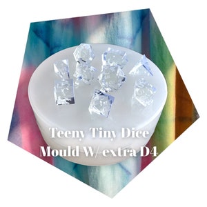 Tiny 7PCS dice mould + Extra D4 (Various D4 Shapes available)