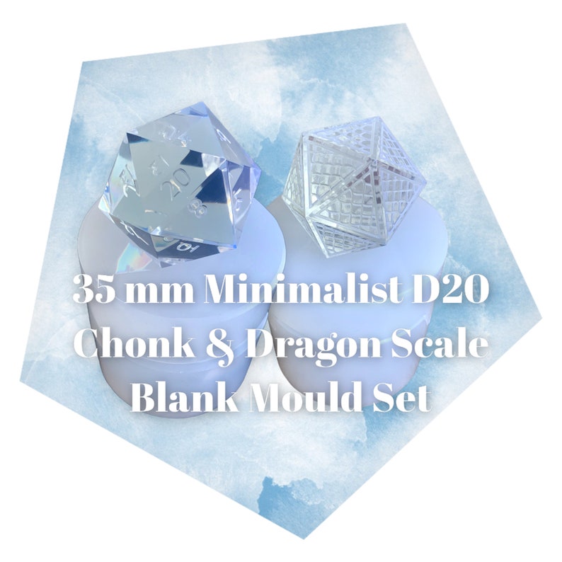 Minimalist Chonk D20 Dice Mould (35 mm) Chonk+DragonScale