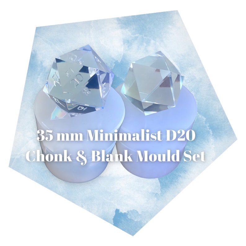 Minimalist Chonk D20 Dice Mould (35 mm) Chonk+Blank Mould