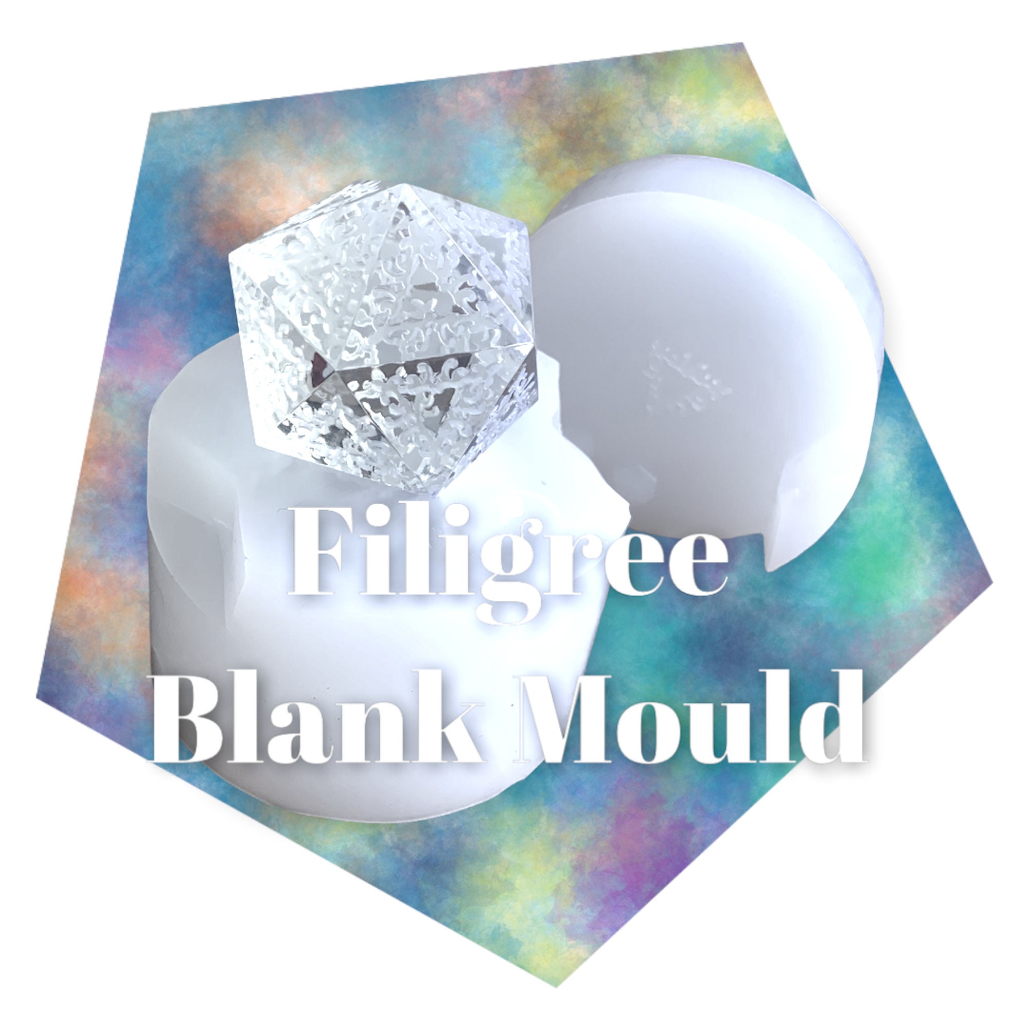 Filigree Blank Dice Mould (33 mm)