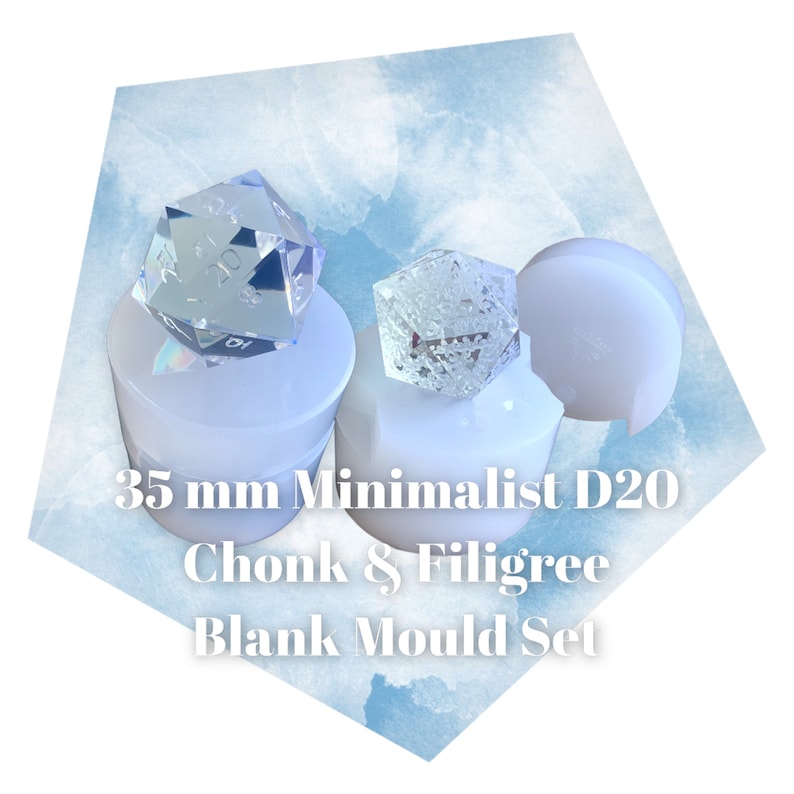 Minimalist Chonk D20 Dice Mould (35 mm) Chonk+Filigree Mould