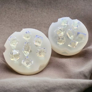 DnD Dice Mold set with Blanks/Geode mold- Various D6 and D4 shapes available