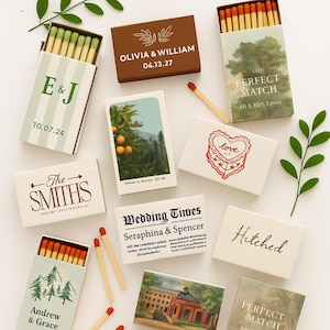 Custom Matchboxes Wedding Match Favors Match Boxes Candle Matches Party Matches Bulk wedding favors Wedding souvenirs House Decor Vintage image 1