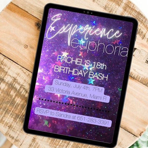 Editable Euphoria Party Invitation Template Digital And Etsy Australia Editable Euphoria Party Invitation Template Digital And Etsy Australia