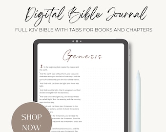 Agenda numérique biblique Agenda d'église Journal numérique d'étude de la Bible Tablette Ipad Journal Goodnotes Ancien Nouveau Testament Index biblique LSG