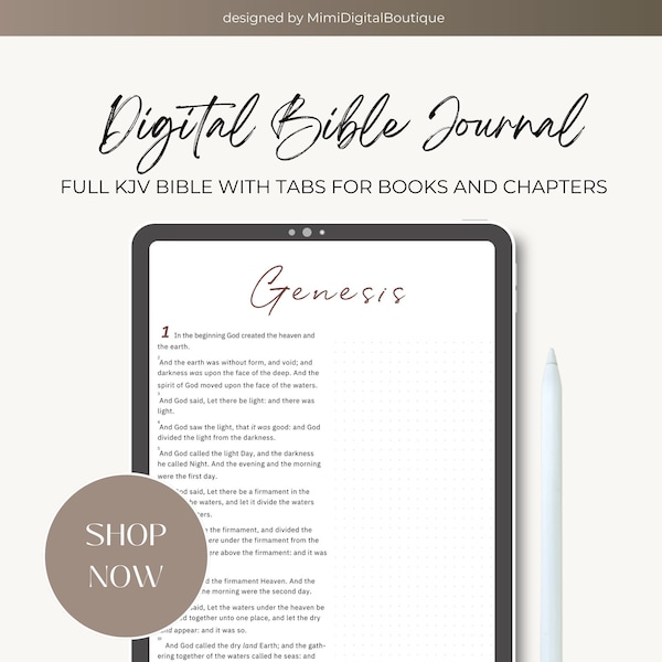 Agenda numérique biblique Agenda d'église Journal numérique d'étude de la Bible Tablette Ipad Journal Goodnotes Ancien Nouveau Testament Index biblique LSG