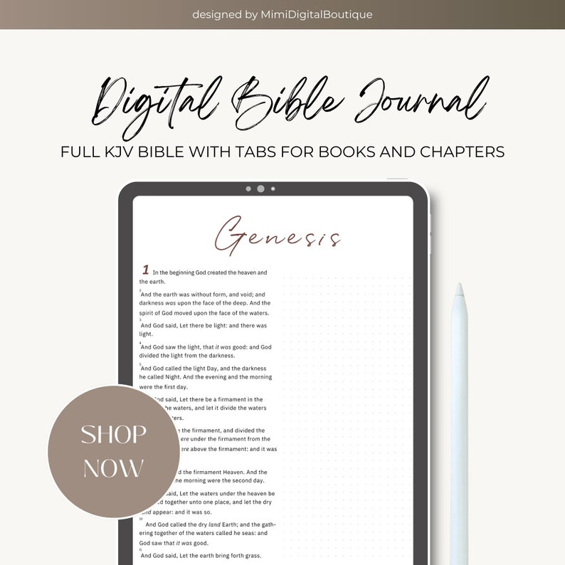 Digital Journaling Bible Planner Church Planner Digital Bible Study Journal iPad Tablet Goodnotes Journal Old New Testament KJV Bible Index image 1