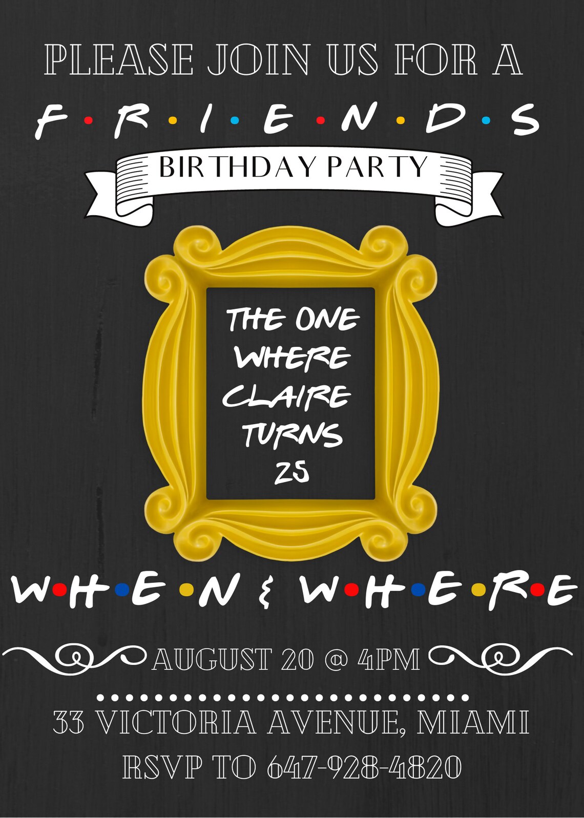 Friends Themed Birthday Digital Printable Template Bundle  Etsy