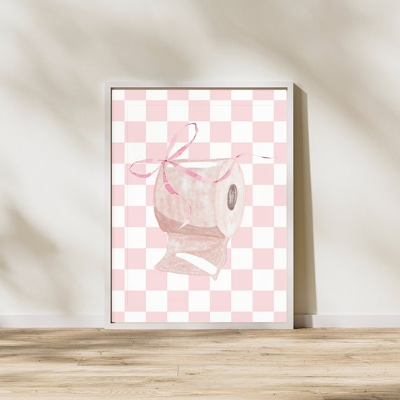 Pink Checkered Print Bow Pink Checkered Print Bow
