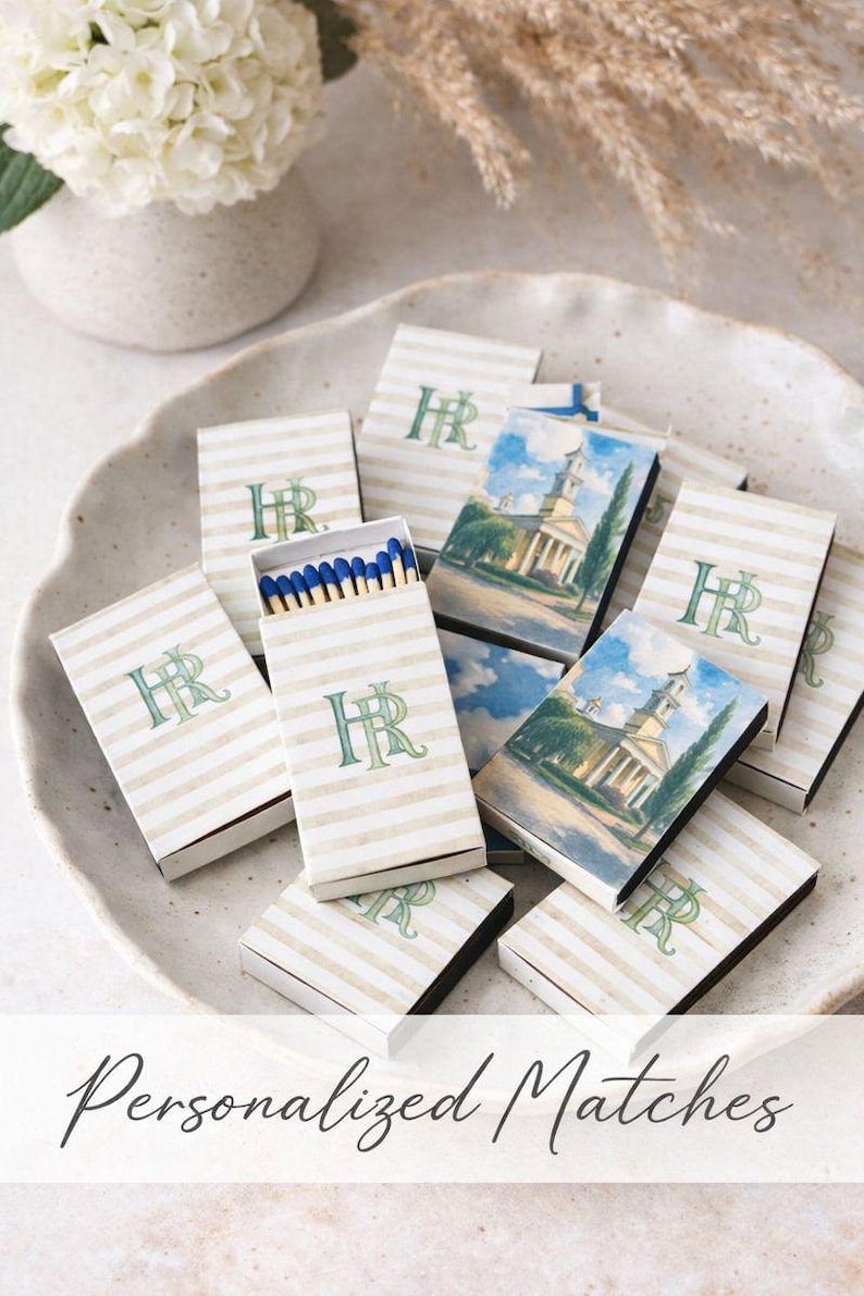 Matchboxes Patern Custom Venue Striped Vintage Matchboxes Wedding Match Favors Match ...
