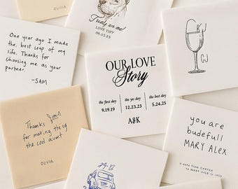 Custom Design Napkins - Personalized Photo Cocktail Napkin - Custom Printed Napkin With Your Message Photo or Logo - Wedding Napkins Event