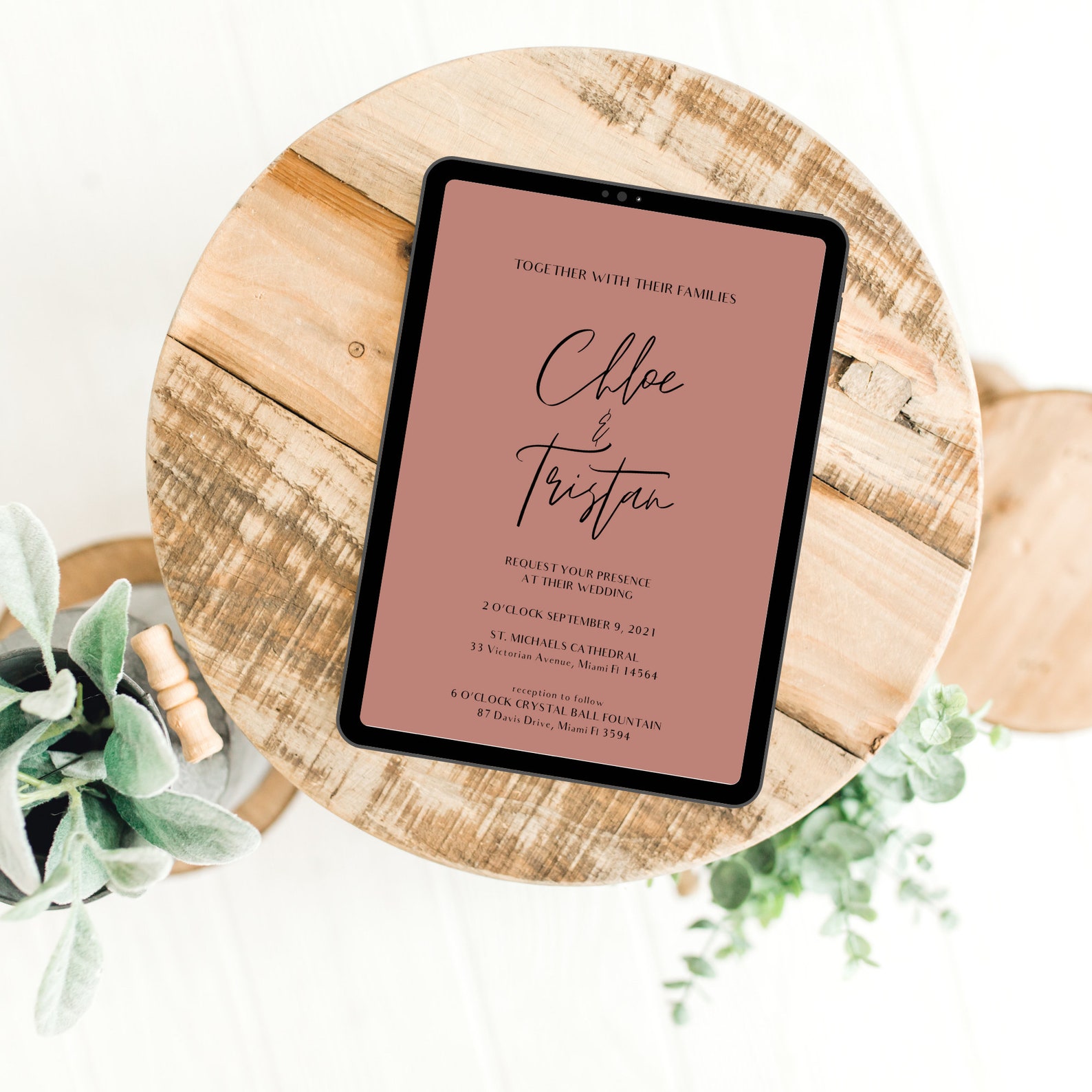 Minimalistic Wedding Invitation Evite Template Editable Etsy