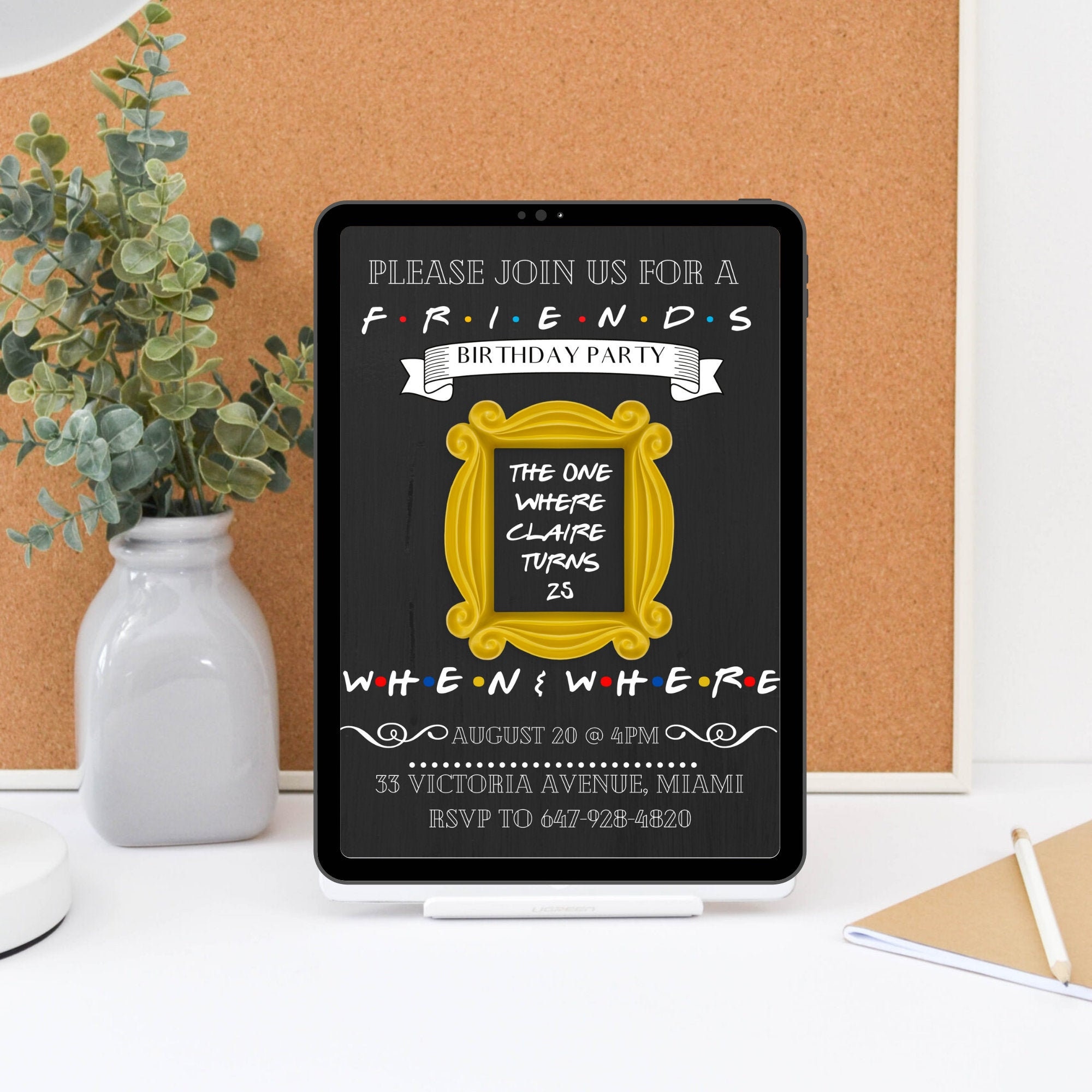 Friends Inspired Birthday Party Invitation Evite Editable - Etsy Australia