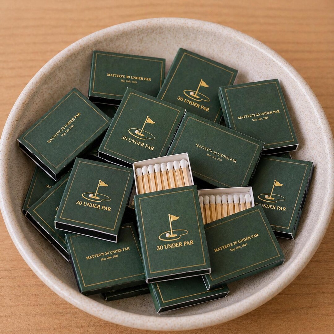 Putter Matchboxes Custom Matchboxes Birthday Party Favors Golf Theme Match Boxes Candle ...
