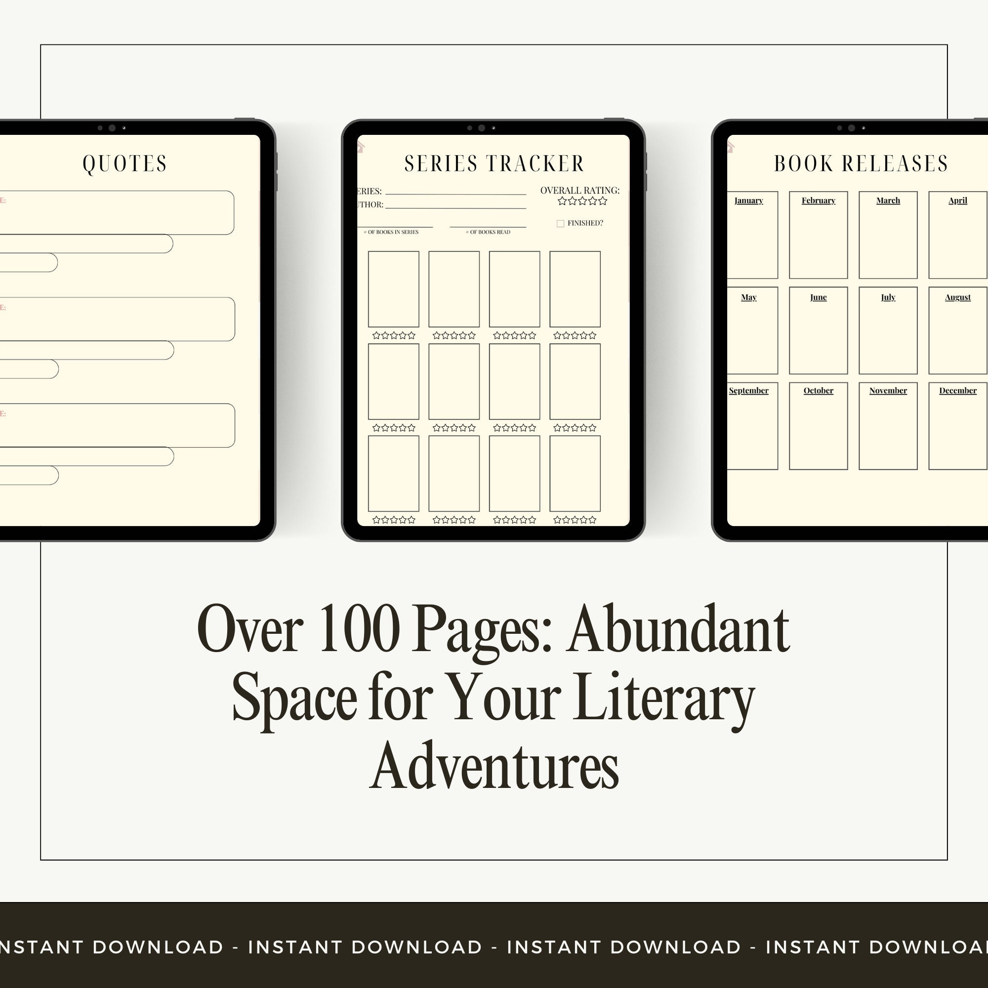Digital Book Journal, Printable Reading Journal, Digital Reading ...