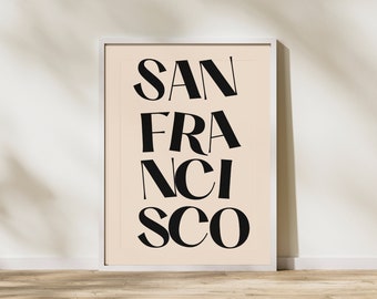 San Francisco Wall Art Print, Digital San Francisco Posters, San Francisco Print Poster, Room Retro Wall Art Print, Trendy San Francisco