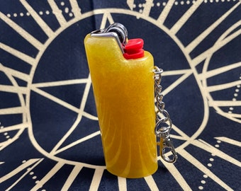 Lighter Keychain Holder – Fits Full-Size BIC | Multiple Colors | Handmade Sleeve