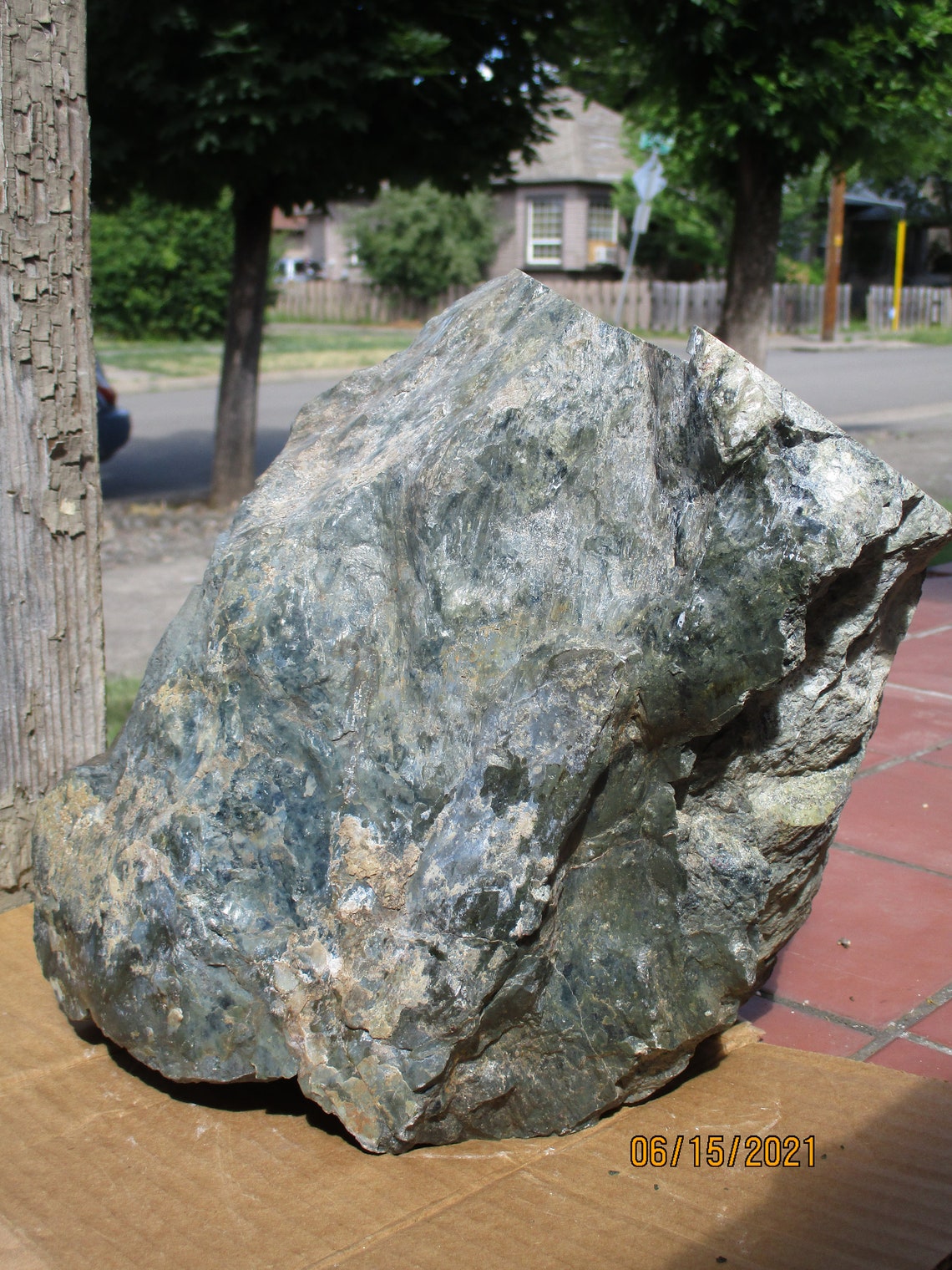 Stunning 21 lb Raw Blue Green Serpentine Boulder Etsy