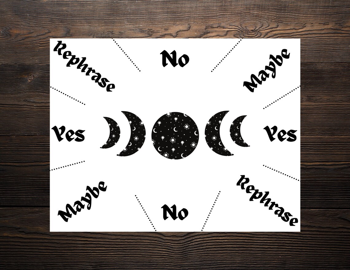 Printable Pendulum Board, Moon Design, Pendulum Board, Pendulum Chart ...