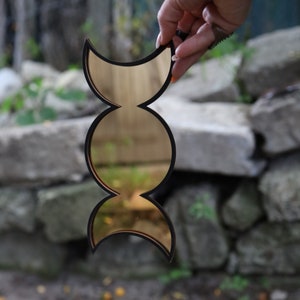 Witchy moon phases, Triple Moon, GOLD mirror, Triple Goddess