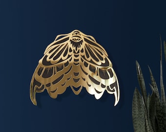 Goldene Plexi Motte Wandkunst: Boho Wohndekor