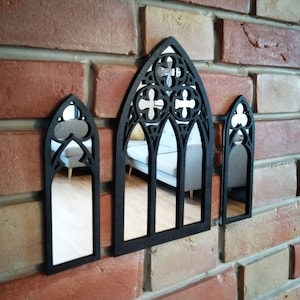 Gothic Mirror, Set of 3, Cathedral Arch Window