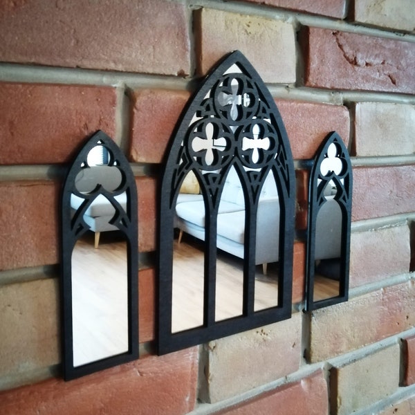 Gothic Mirror, Set of 3,  Cathedral Arch Window