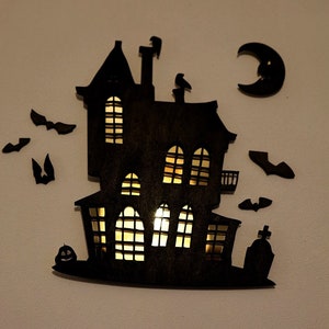 Haunted House, Halloween Gift Ideas, Spooky Halloween wall art