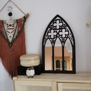 Gothic Mirror, black arch window
