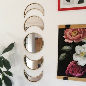 Moon Phase Mirror Set, Wall Home Decor, Boho image 9