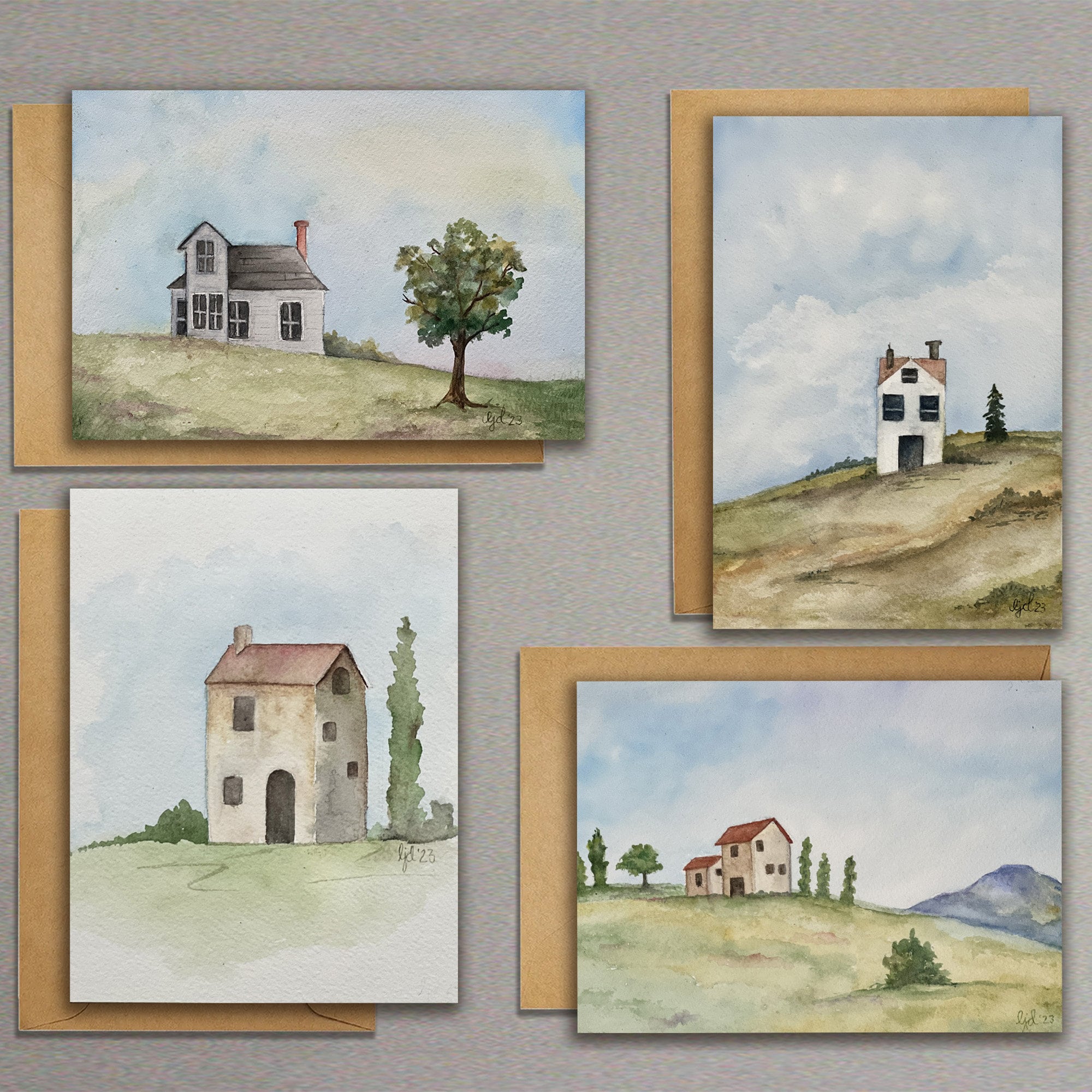 Countryside Farmhouse Notecards | Blank Inside | Greeting Card | Set of ...