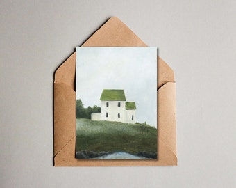 Old Farmhouse Notecards |  Blank Inside | Vintage Farmhouse Painting | Original Artwork | Greeting Card | Set of 8