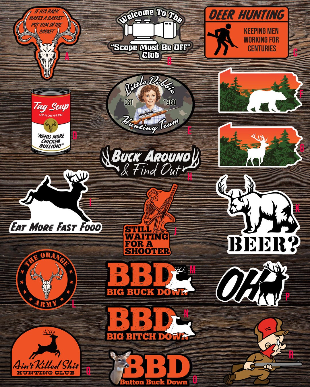 6 Sticker Hunting Bundle - Etsy