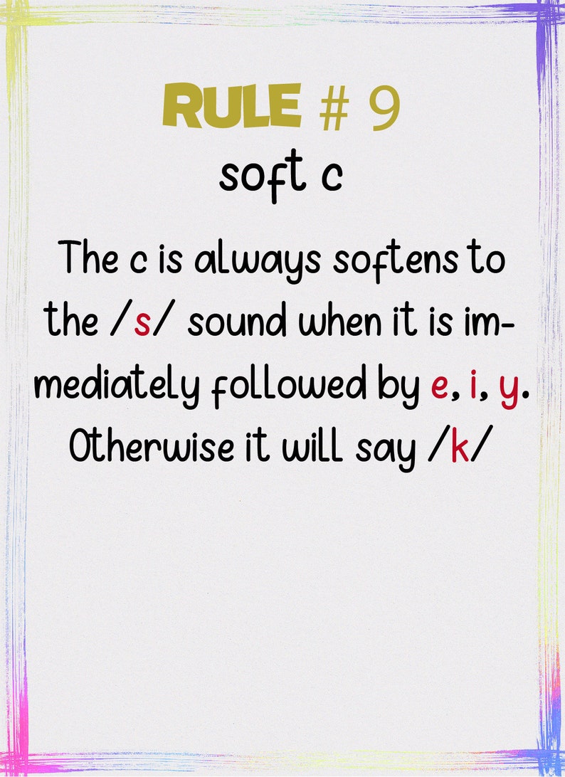 Spelling Rule Flashcard Highlighted Phonogram for Elementary Students ...