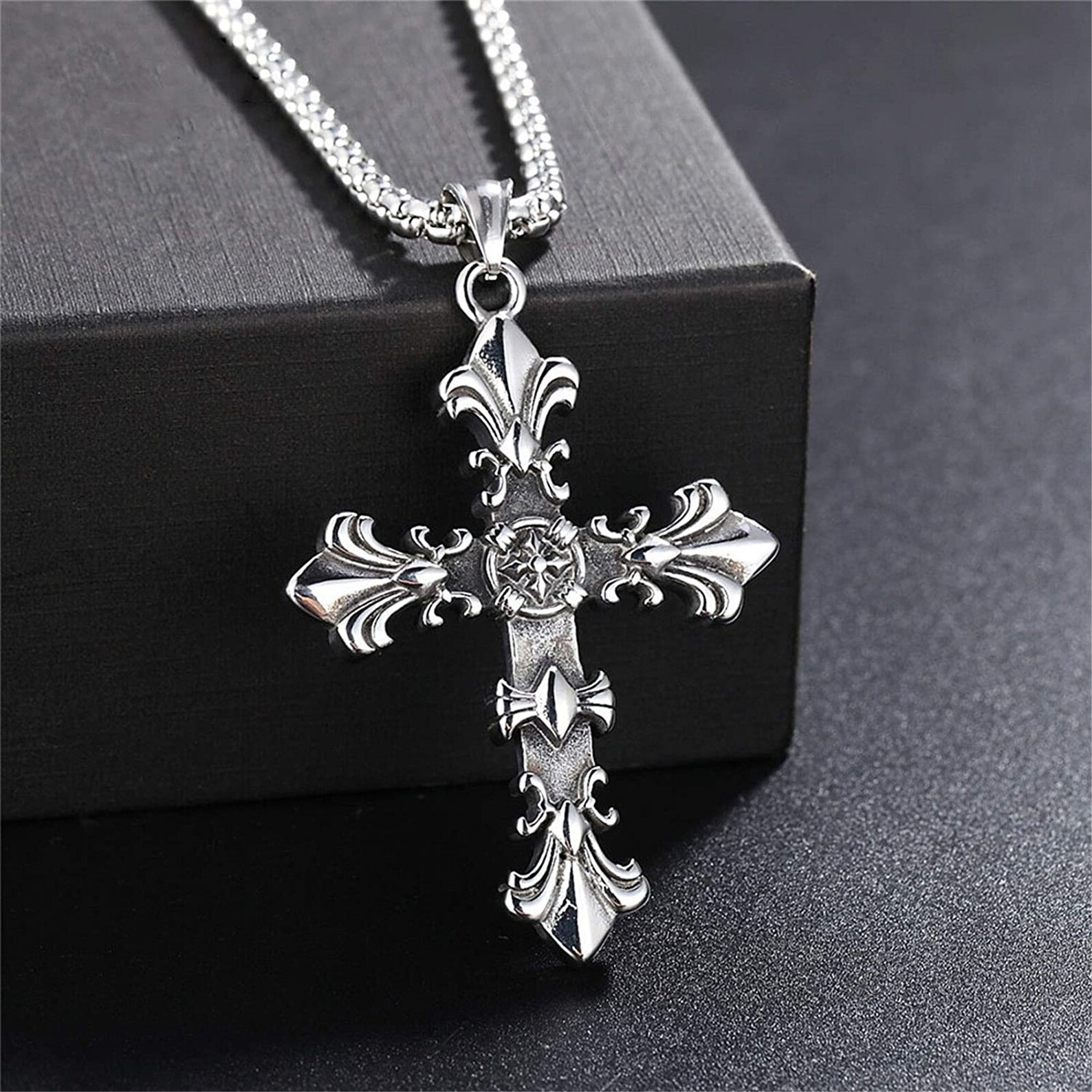 Cross Necklace for MenSpecial Titanium Steel Pendant24Inch Etsy